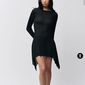 Elegant Black Long Sleeve Dress